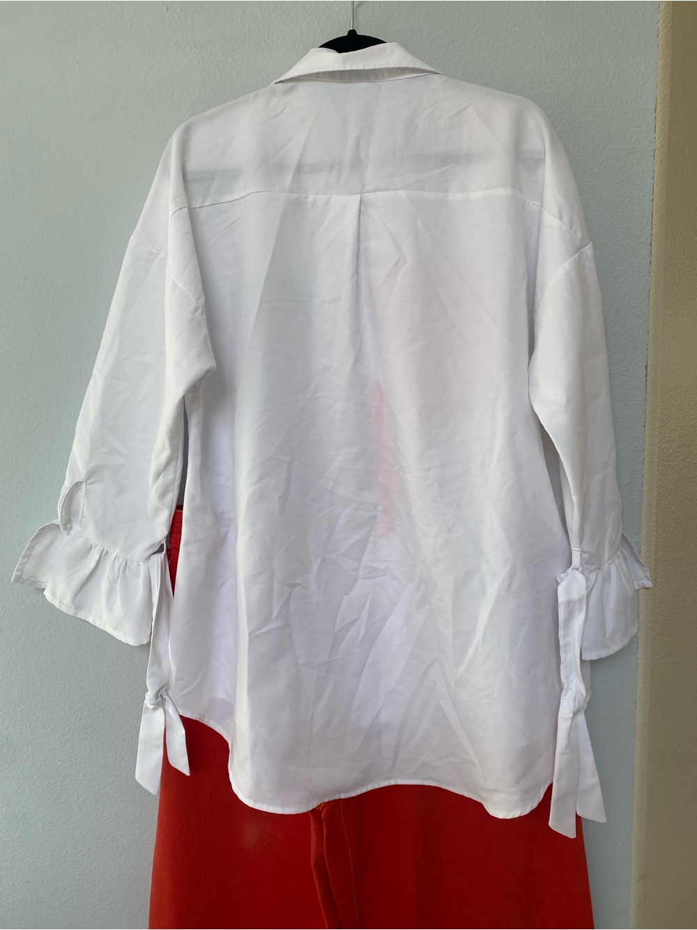 White Floral Button-Up Top - Picture 8 of 9